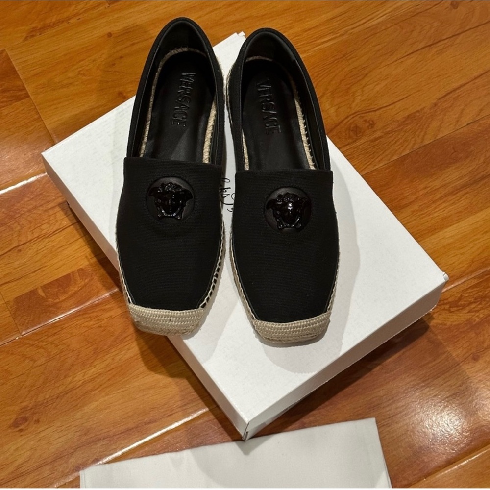 Versace medusa canvas espadrilles